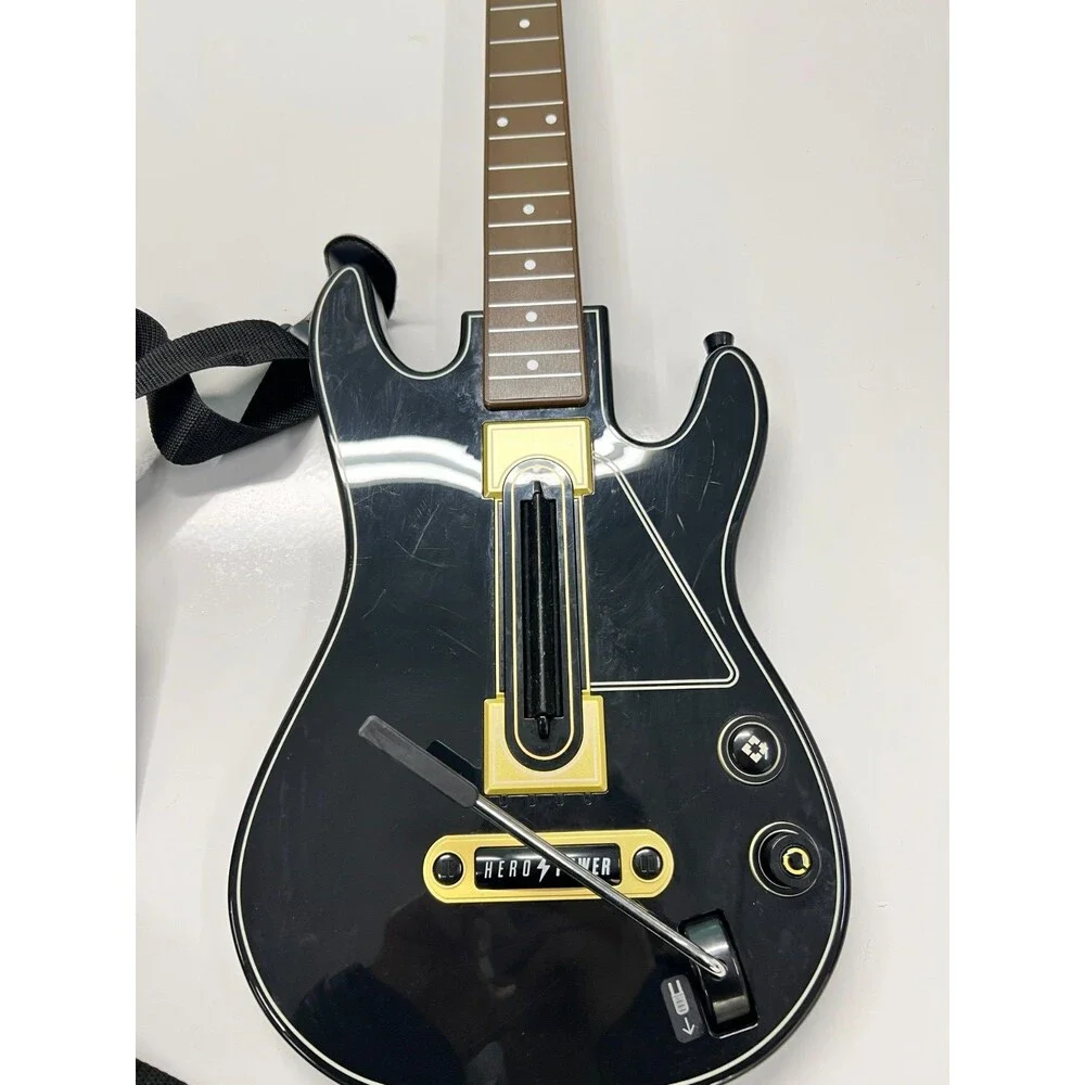 ACTIVISION GUITAR HERO POWER WIRELESS GUITAR XBOX 360 PS3 NO DONGLE W/ STRAP